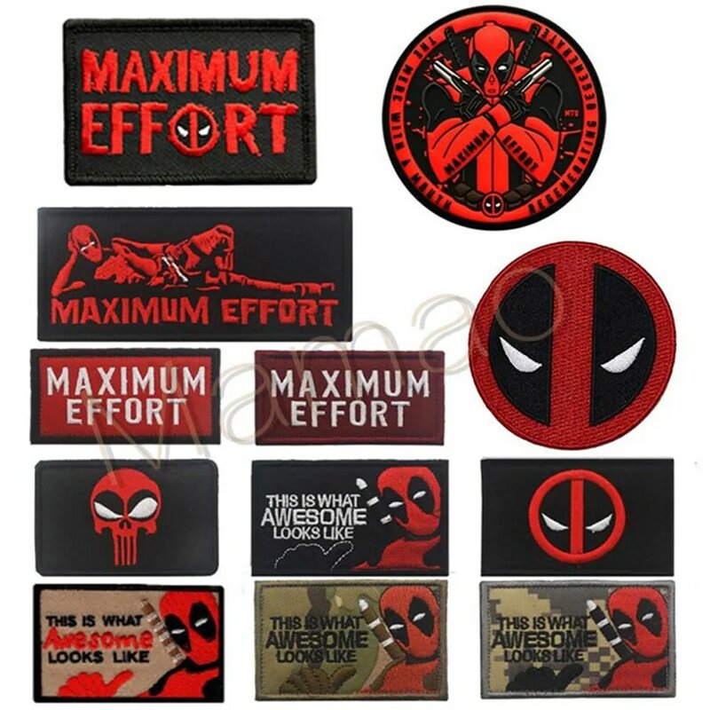 Character Deadpool 3D Embroidery Chapter Backpack Patch Armband Cap sticker Sticker Tactical badge Hook&Loop