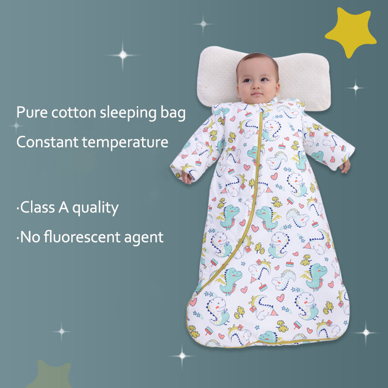 Kantong Tidur Musim Semi Musim Gugur 2022 untuk Bayi Piyama Katun Murni untuk Bayi Baru Lahir Anak Perempuan Anak Laki-laki Pakaian 0-5T Kantong Tidur Anti-tendangan