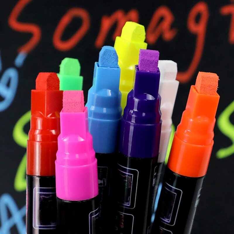 8 pezzi 8 colori Wet Erase Chalk Maker per lavagne Segni di lavagna Finestra di vetro