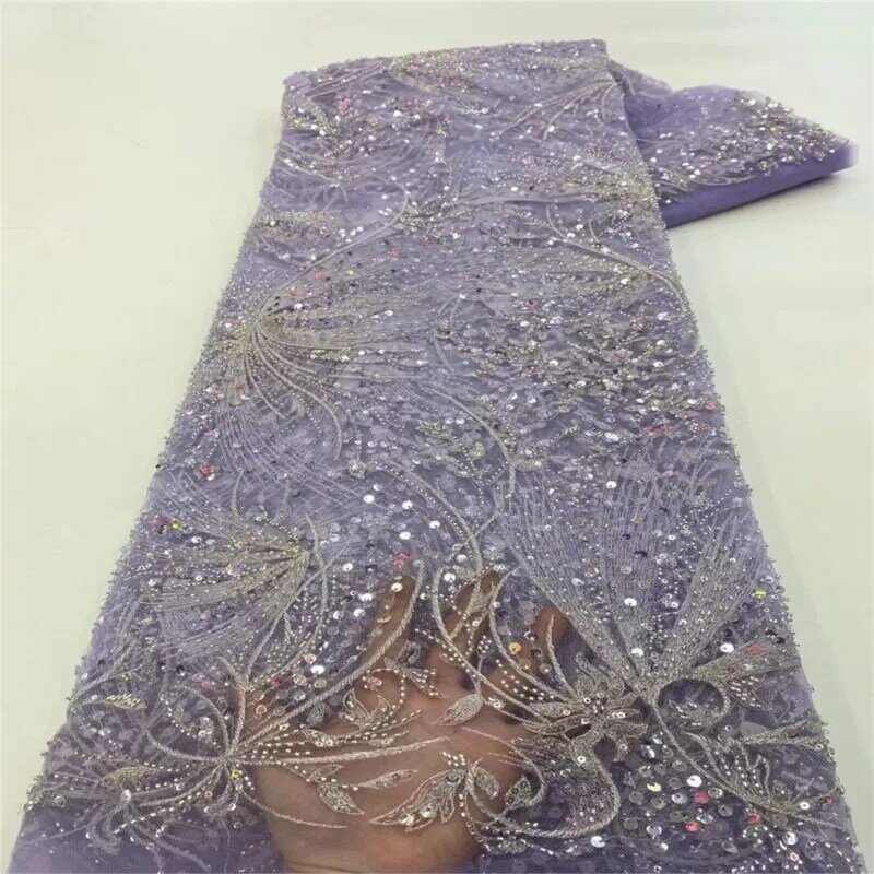 Сетчатое свадебное платье ручной работы из бисера кружевная ткань с вышивкой модная трубка