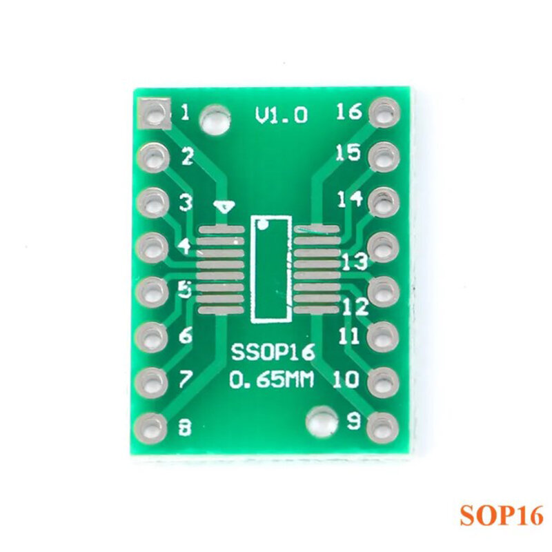50pcs SOP16 SSOP16 TSSOP16 Pinboard to DIP16 Adapters Plate Converter Board 0.65mm1.27mm IC Socket PCB Integrated Circuits