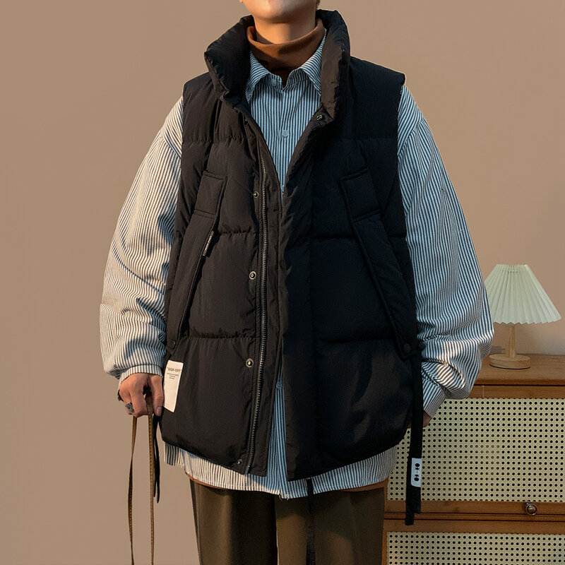 Colete extragrande masculino, jaqueta acolchoada estilo americano, casaco de inverno, espessado, Novo, 2023
