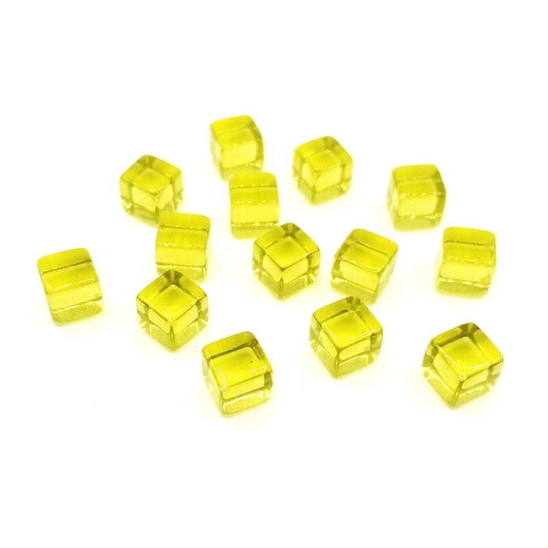 200Pcs Colorful 6 Sided Acrylic Dices 8mm Blank Cubes Square Corner Clear Dices