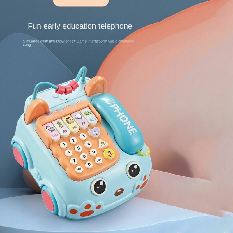 Edukacyjna zabawka rozwojowa dziecięca muzyka samochodowa rysunkowy autobus kształt telefon dla dzieci zabawka symulacja wczesnego maszyna do uczenia