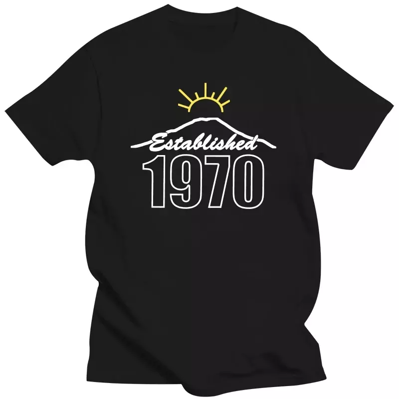 남성용 O넥 반팔 티셔츠, 생일 선물, 코튼 베이직 티셔츠, 기념일, 도시 패션, 1970 제작, 50 세