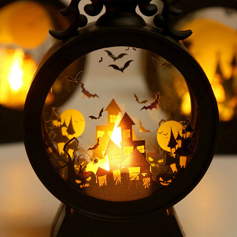 Decoración de ambiente Retro, lámpara de mano, lámpara portátil Led, linterna decorativa de Halloween, Retro
