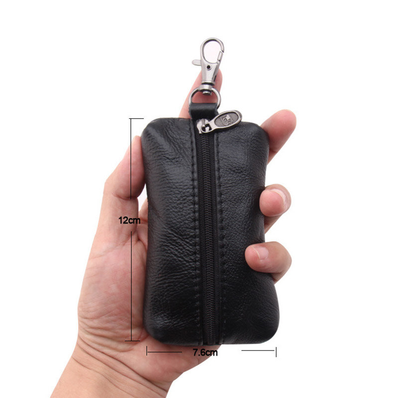Car Key Case Men Women Leather Wallets Key Holder Housekeeper Covers Zipper Bag Keychain Cover for Keys Organizer Card Bag