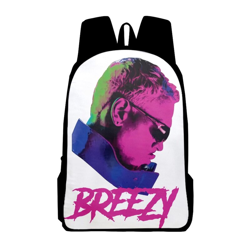 Крутой школьный рюкзак с изображением Криса Брауна под воздействием 2023 Breezy Merch, сумки для взрослых и детей, рюкзак унисекс, повседневный рюкзак