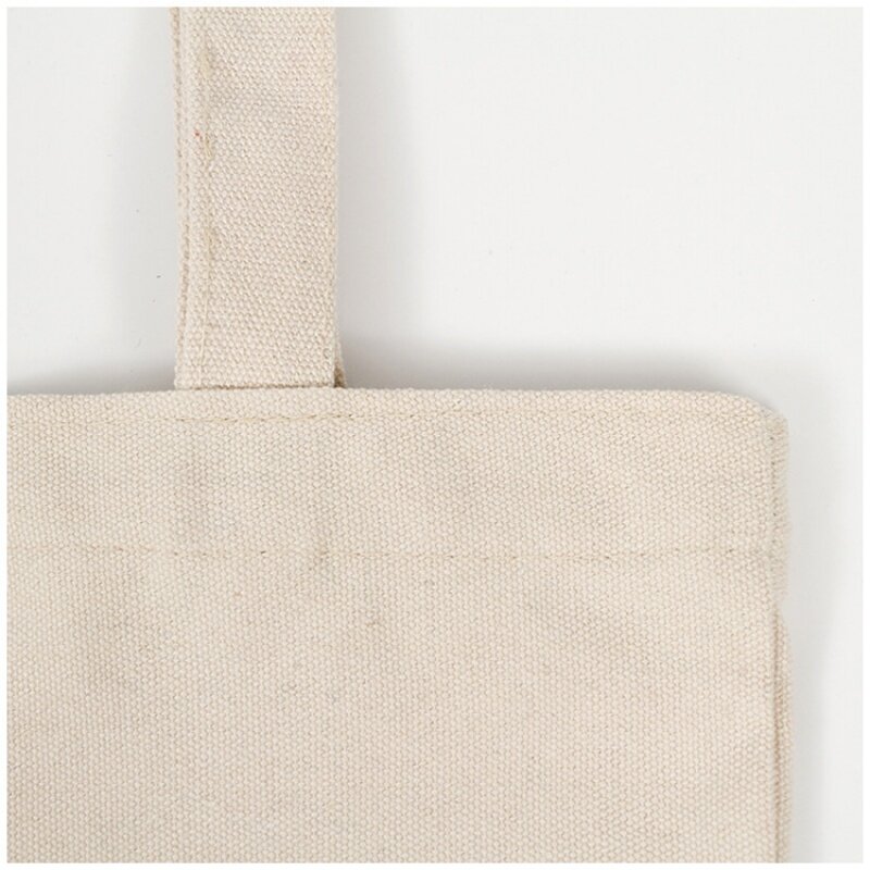ロゴが印刷されたショッピングトートバッグ,環境にやさしい再利用可能な綿のキャンバス,空白の昇華