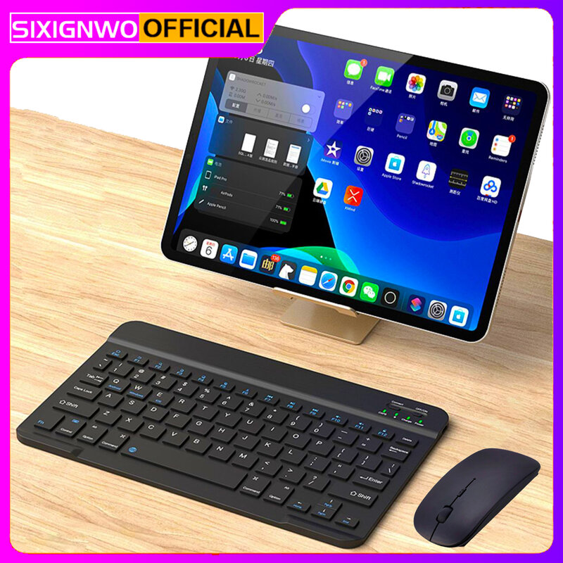 Bluetooth 5.0 & 2.4G Wireless Keyboard and Mouse Combo Mini Multimedia Keyboard Mouse Set for Laptop PC TV iPad Macbook Android
