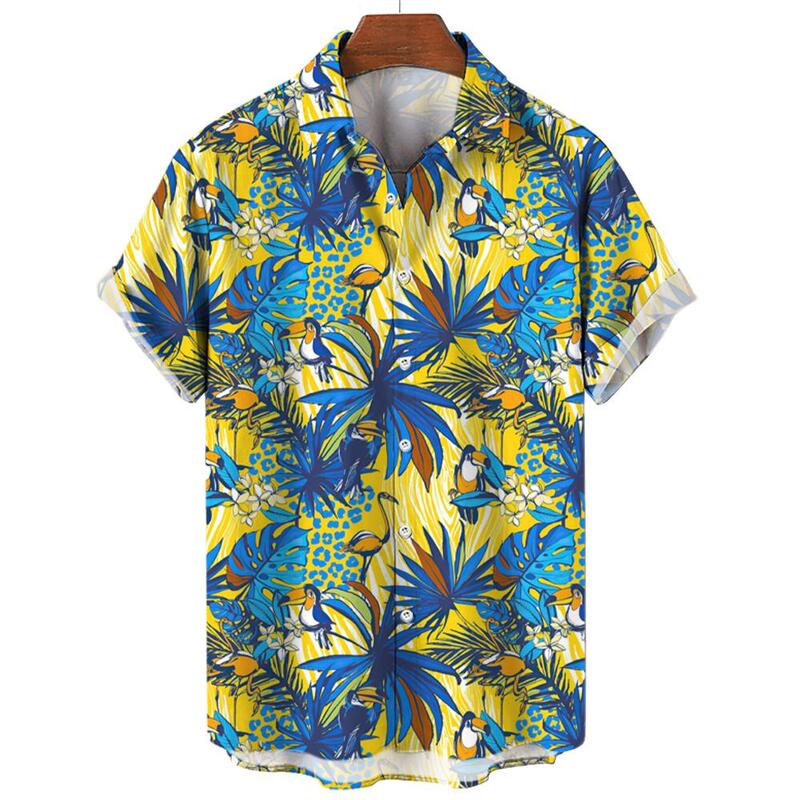 Chemises à manches courtes imprimées en 3D pour hommes, graphiques toucan, style hawaïen, mode unisexe, aloha, été, 2024