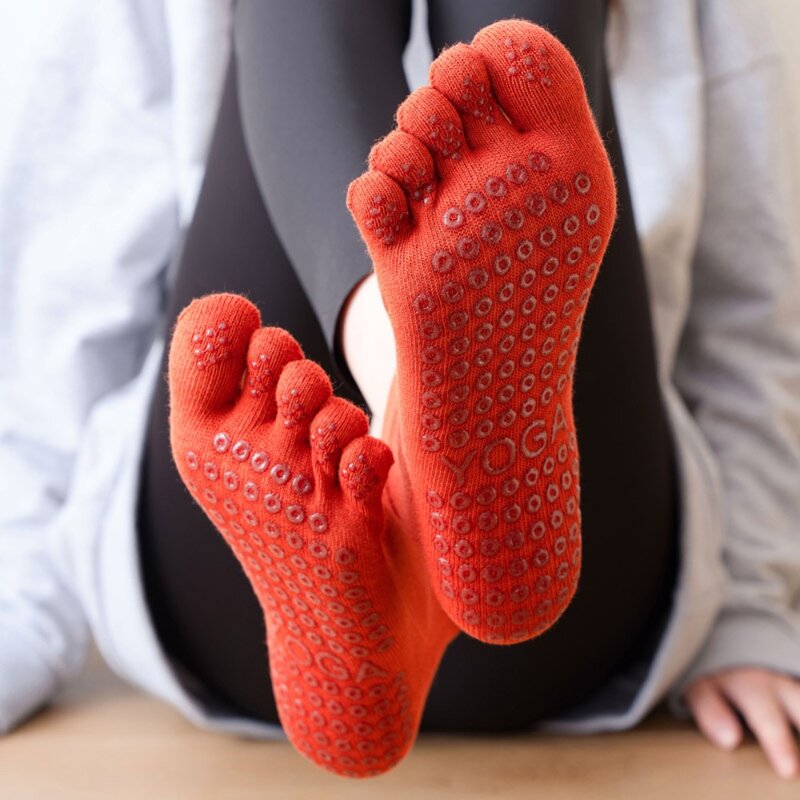 Осенние хлопковые утепленные нескользящие спортивные носки унисекс для йоги в стиле Харадзюку для фитнеса носки с пятью пальцами женские Чулочно-носочные изделия