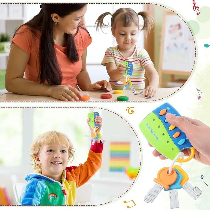 Juguete Montessori para bebé, coche de dibujos animados musicales, Vocal, coche remoto, voces, música, juguetes educativos para niños pequeños, Gi infantil V3n7