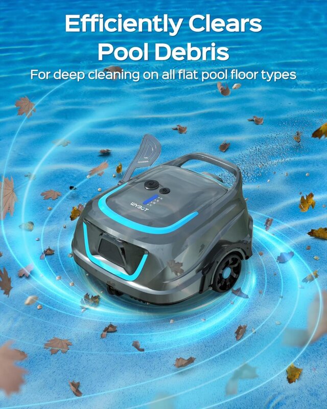 (2024 New) Cordless Pool Vacuum 4 Cleaning Cycles Double Filters Robotic Pool Cleaner Last 120 Mins, 2.5H Fast Charging