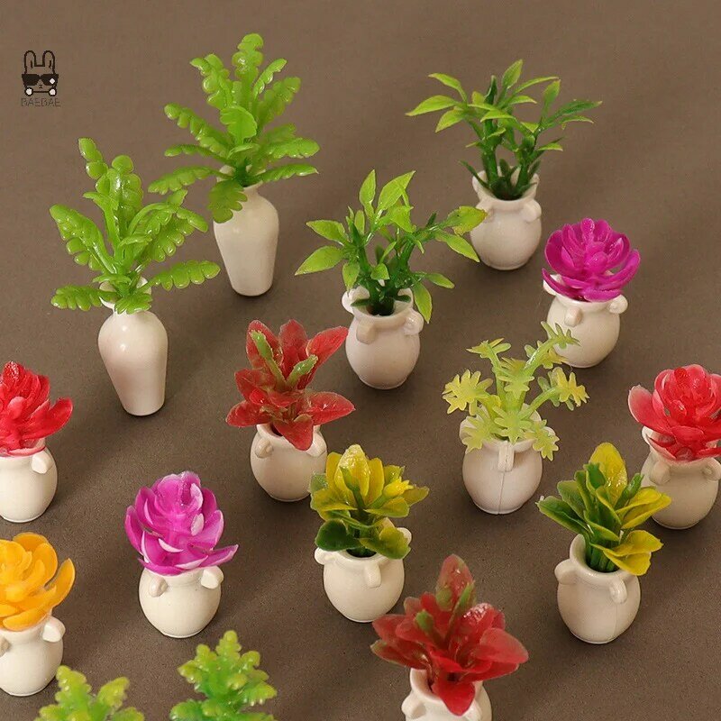 1:12 casa delle bambole in miniatura piante verdi vaso di fiori in vaso modello Bonsai giardino decorazioni per la casa giocattolo casa delle bambole accessori