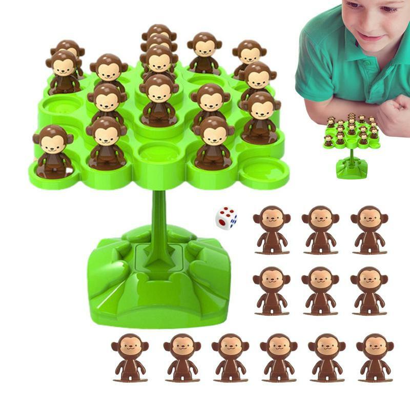 Mainan monyet keseimbangan pohon monyet papan permainan montesori interaktif mainan matematika kreatif anak-anak Puzzle berpikir pelatihan permainan mainan