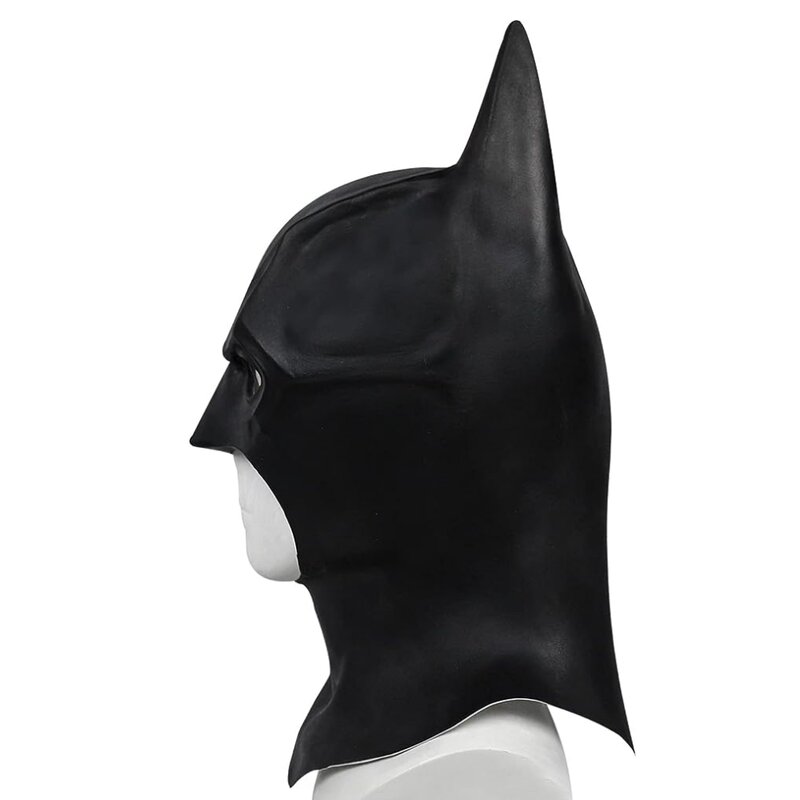 Topeng Bruce Wayne Superhero lateks kepala penuh properti masker Batman versi 1989 masker Cosplay pria kelelawar