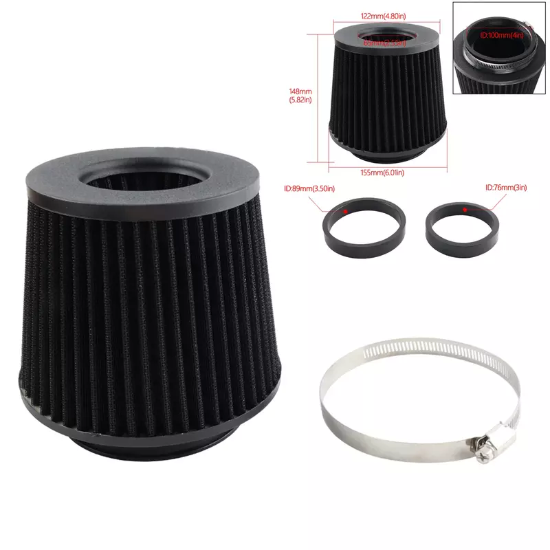 Universal Car Modified Air Filter Mushroom Head Air Filter Elements 102mm/89mm/76mm Air Inlet System
