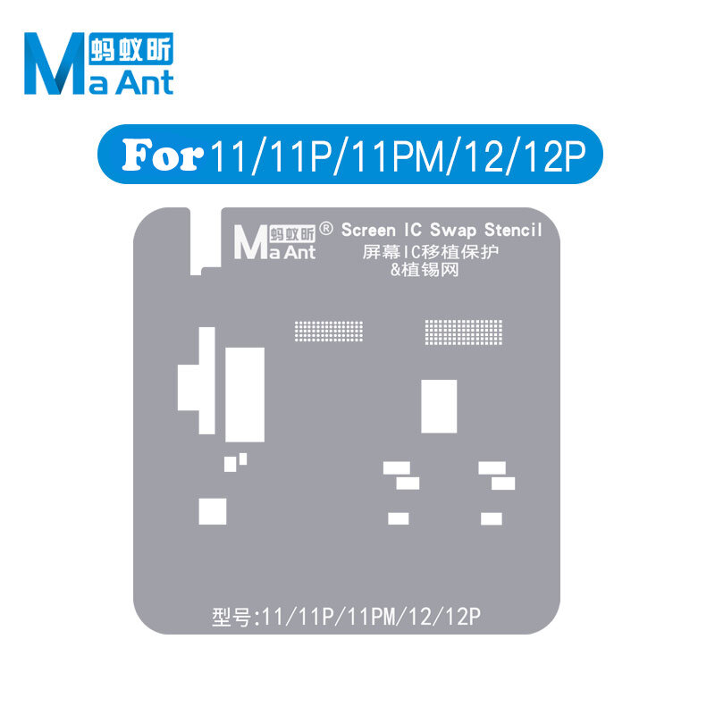 MaAnt Màn Hình IC Đổi Stencil Bảo Vệ Thép Lưới Cho iPhone 11 12 13 Mini Pro Max IC Đánh Bóng Sửa Chữa Pop-Lên