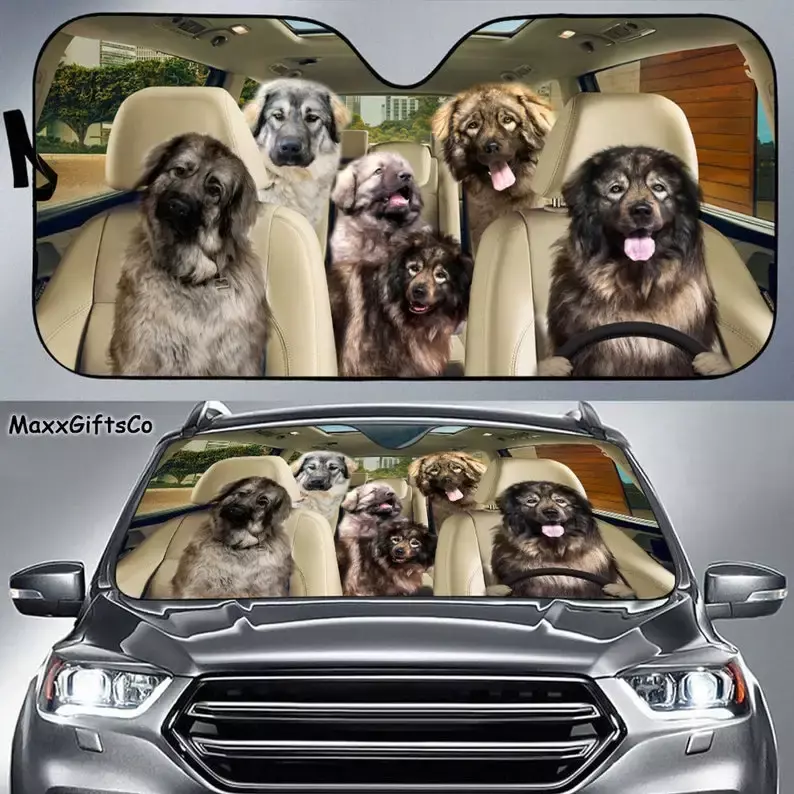 ที่บังแดดรถยนต์ sarplaninac, กระจกหน้ารถ sarplaninac, ที่บังแดดของครอบครัวสุนัข, อุปกรณ์เสริมรถยนต์สุนัข, hiasan mobil, ของขวัญสำหรับพ่อ, แม่