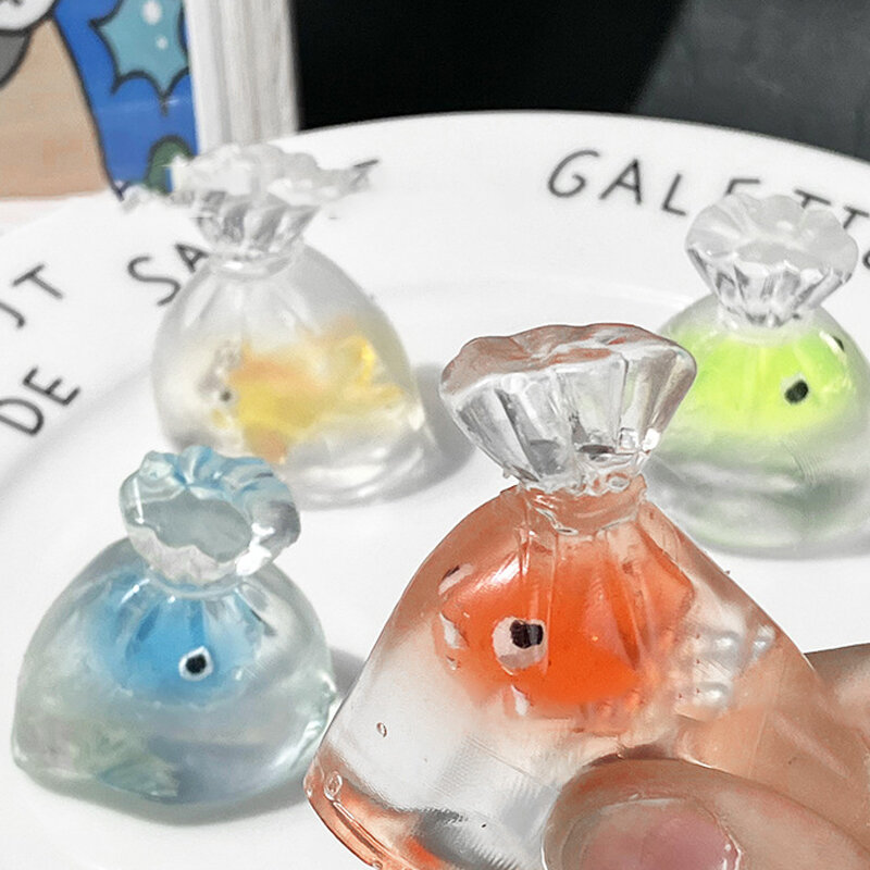Squishy Toy Goldfish Bag Mochi Soft Rubber Toy Cute Goldfish Pinching Slow Rebound Decompression Vent Toy Stress Release Gift