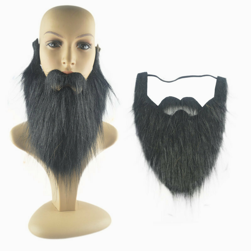 1 szt. DIY przebranie sztuczna broda długie puchowe brody przebranie na karnawał rekwizyty święty mikołaj broda brwi wąsy przyjęcie świąteczne