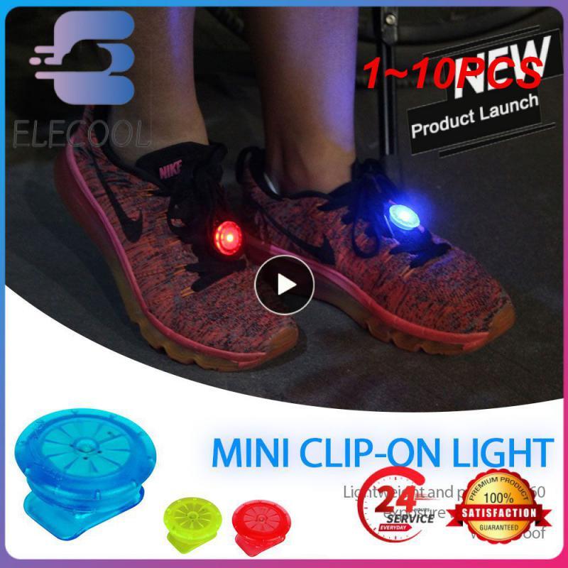 1~10PCS Running Light Led Luminous Shoe Clip Light Multifunctional Mini Night Running Warning Light Safety Clips Outdoor