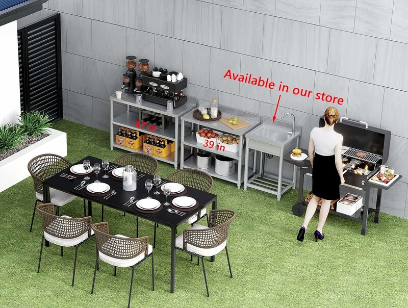 Hochleistungs-freistehender Küchen arbeitstisch aus Edelstahl für gewerbliche Restaurants, Prep & Utility-Werkbank mit doppeltem Stauraum