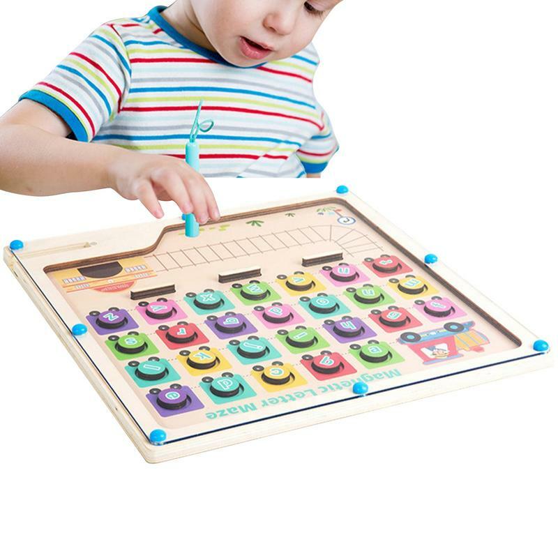 Magnetic Alphabet Maze Board Magnetic Alphabet Color Puzzle Alphabet Learning Puzzle For Kids Montessori Maze Toys Educational