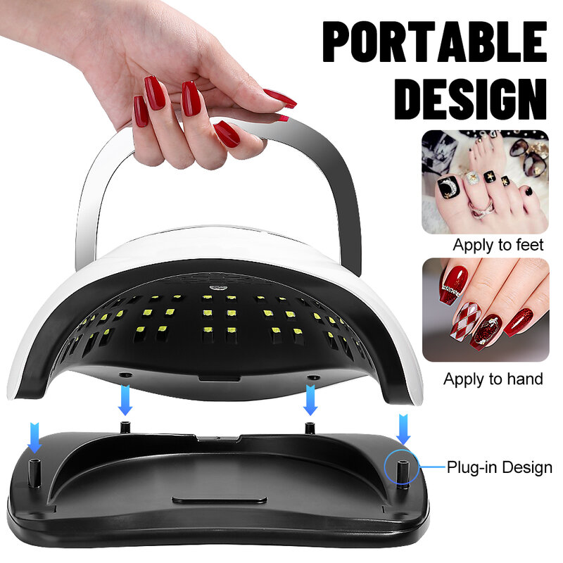 320W 72LEDs Powerful Nail Dryer With Large Touch Screen LED Nail Lamp For Curing All Gel Nail Polish  Professional Drying Lamp
