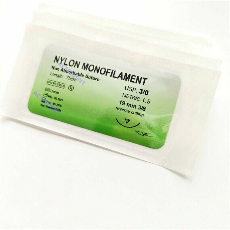 3/4/5/0 zahn chirurgische Nähte Nylon Mono filament usp Reverse Cutting Naht steril