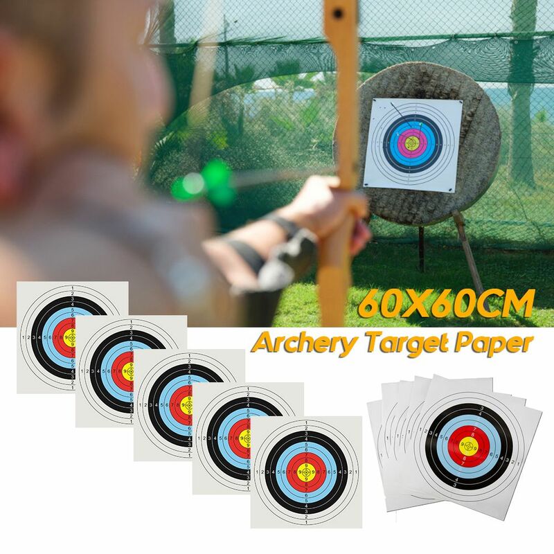 Archery Paper Face Targets, Training Amusement Bow, Arrow Exercício, 60x60cm