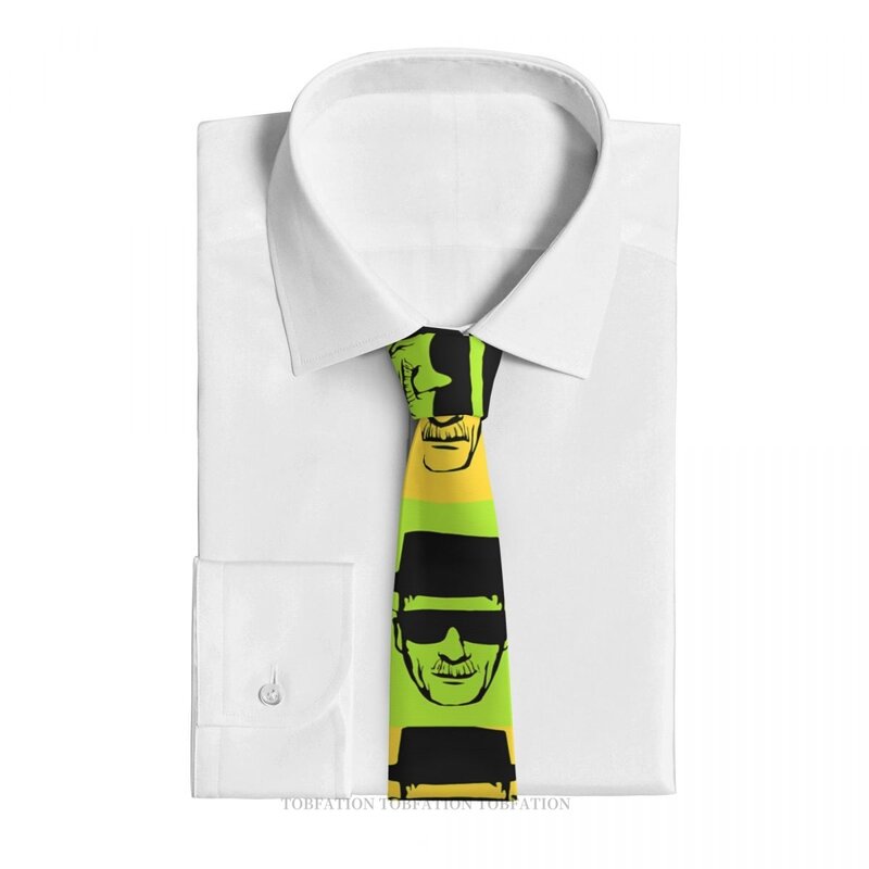 Heisenberg 프린트 넥타이, 영화 브레이킹 배드 캐주얼, 유니섹스 넥타이 셔츠 장식, 좁은 줄무늬 슬림 크라바트