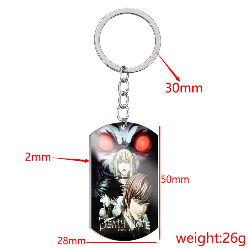 Anime Death Note Yagami Light L·Lawliet Ryuk Cosplay Metal Alloy Key Chain Keychain Pendant Prop Accessories Gift