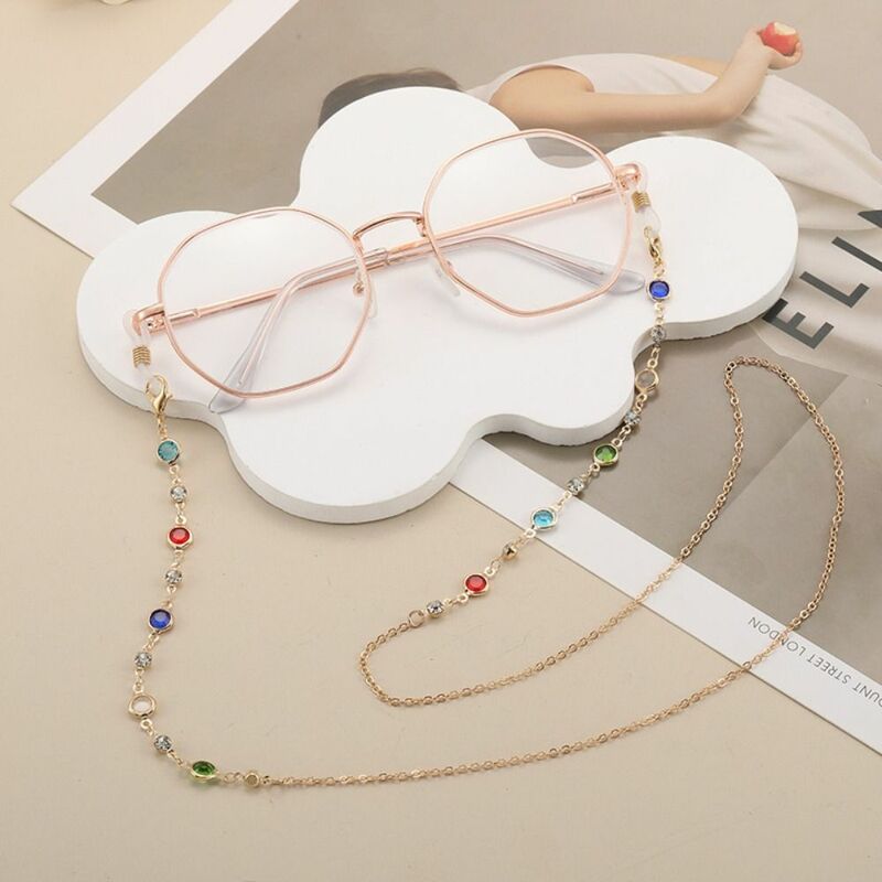 Cadena de gafas de cuentas bohemias para mujer, joyería elegante, cadena de gafas de cristal Vintage, cordón de cobre, cadena de máscara