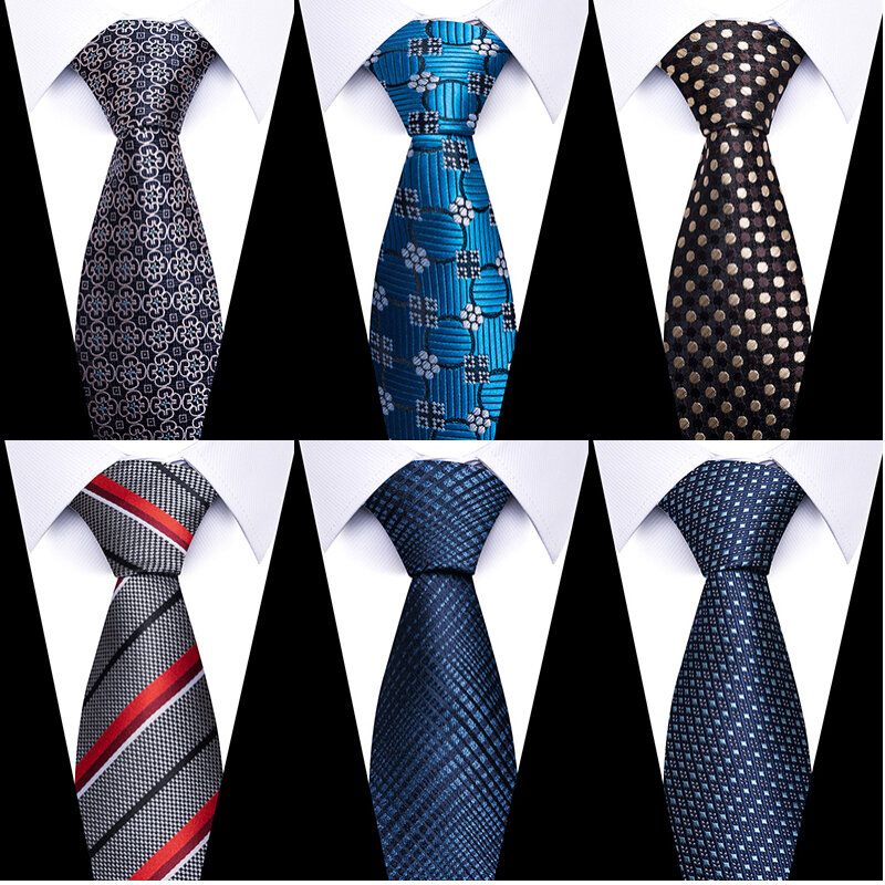 Brand 100% Silk Tie Gravatas Fashion Wholesale Woven 8 cm Silk Necktie Wedding Accessories Blue Man Dot Fit Group Party Office