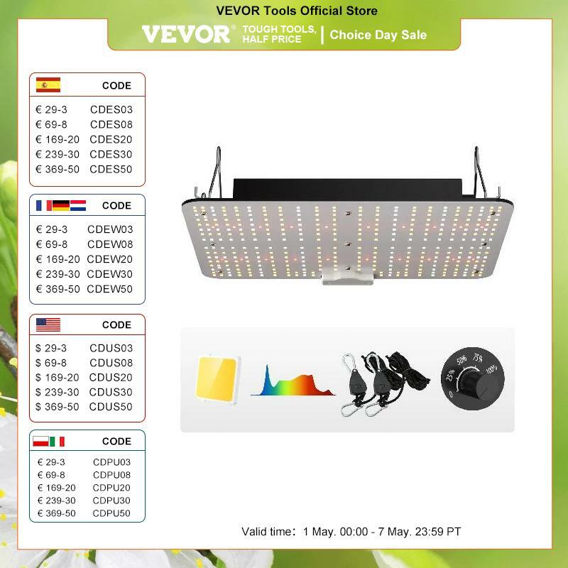 Квантовая Светодиодная лампа VEVOR для выращивания растений Samsung 281B, фитолампа полного спектра для теплиц, выращивания комнатных растений, овощей