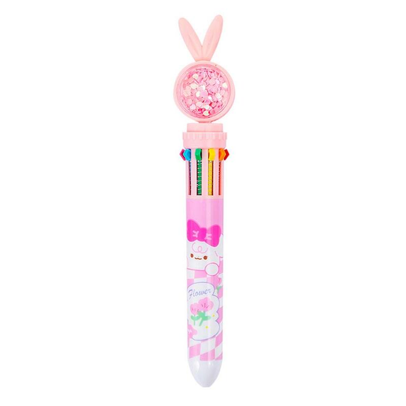 Kawaii Pink Rabbit Ear 10 colori penna a sfera premi a mano School Office Pen Ledger Graffiti Kids Cute Pen Writing S3Y8