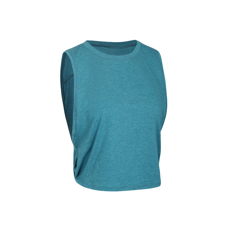 CRZ-Camiseta sin mangas de algodón para YOGA Pima para mujer, camisetas deportivas sin mangas, camisetas cortas atléticas para Yoga, correr, gimnasio, entrenamiento