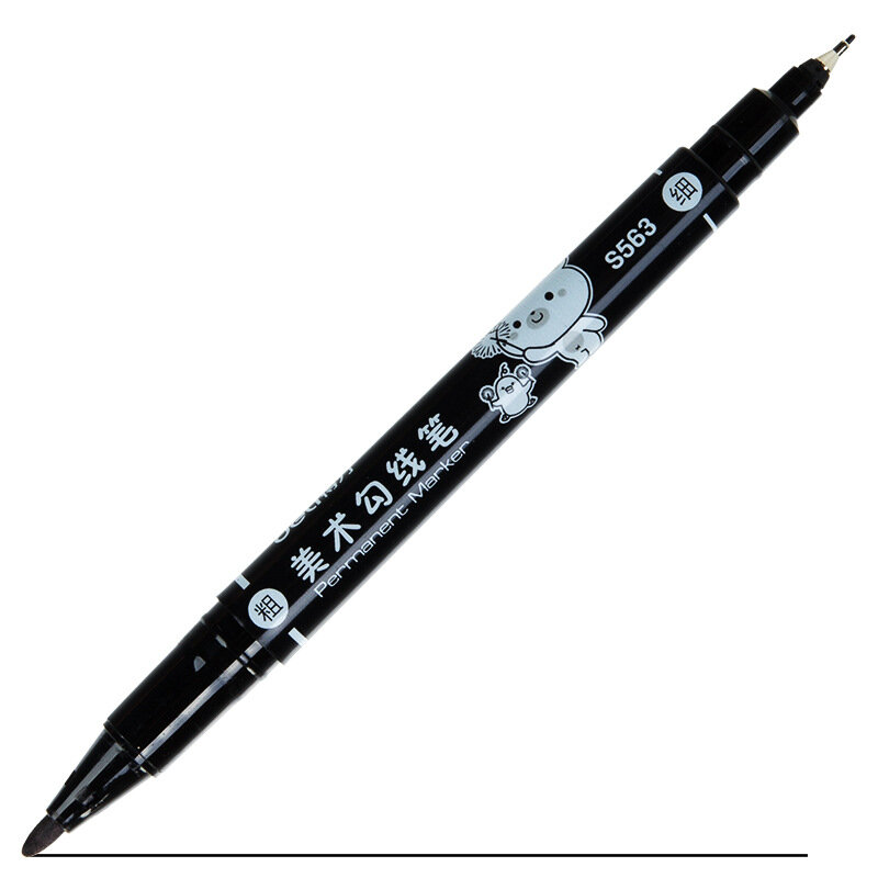 Kunst Markeerstift Kinderen Tekenhaak Pen, Zwarte Markeerstift, Dunne Kop Groothandel S563