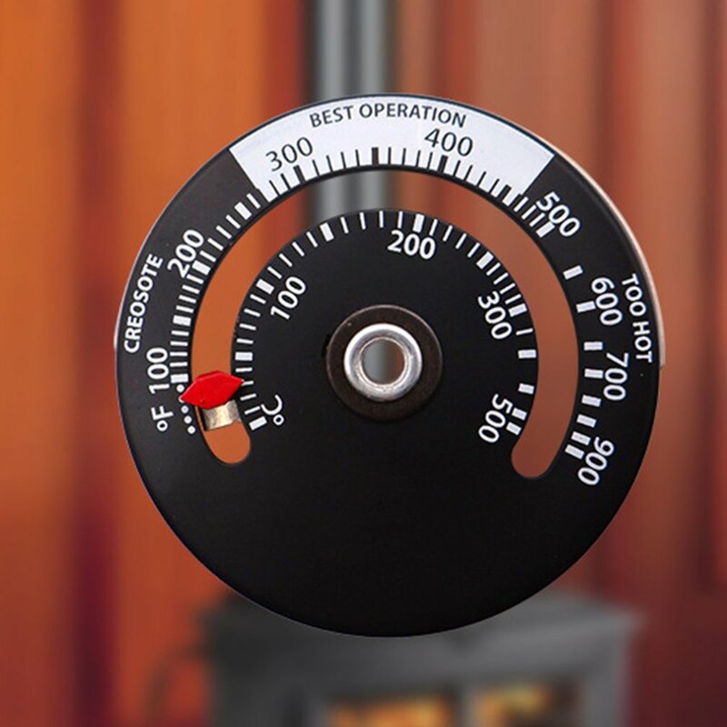 Magnetische Kachel Rookpijp Ventilator Thermometer Kachel Brandindicator Verwarming Temperatuurmeter Houtbrander Adsorptie Type