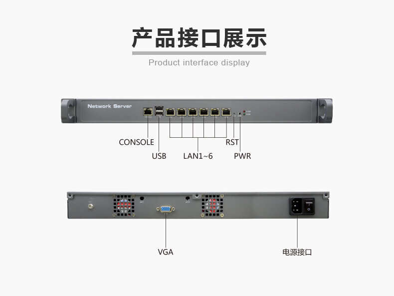 X86 1U Rack Mount Firewall Server di rete i5-3210M 2.5GHZ A6-4455M 2.1Ghz 6 * i225v 2.5G Ethernet Lan Linux Pfsense MikrotikOS