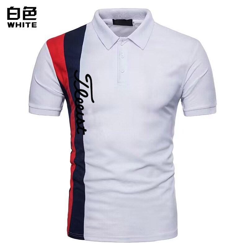 2024 Nowa męska koszulka polo męska golfowa lodowy jedwab lekki top męski duży rozmiar T-shirt letni cienki