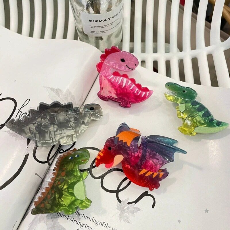 Cartoon Funny Dinosaurs Acrylic Shark Hair Clip Claw For Women Girls New Design Party Hairpin Hair Accessories