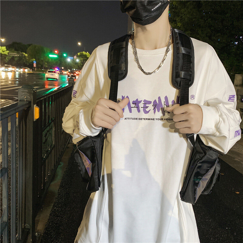 Нагрудная сумка в стиле хип-хоп для мужчин и женщин, тактический жилет, 2 кармана, светоотражающий дизайн, многофункциональная поясная сумочка унисекс