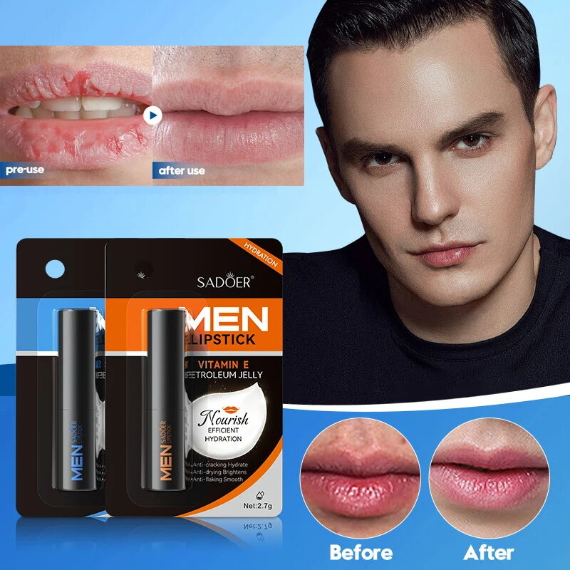 Mężczyźni balsam do ust nawilżający nawilżający, wyblakłe linie ust usuwają martwa skóra odświeżające i nie tłuste wykwintne pielęgnacja ust