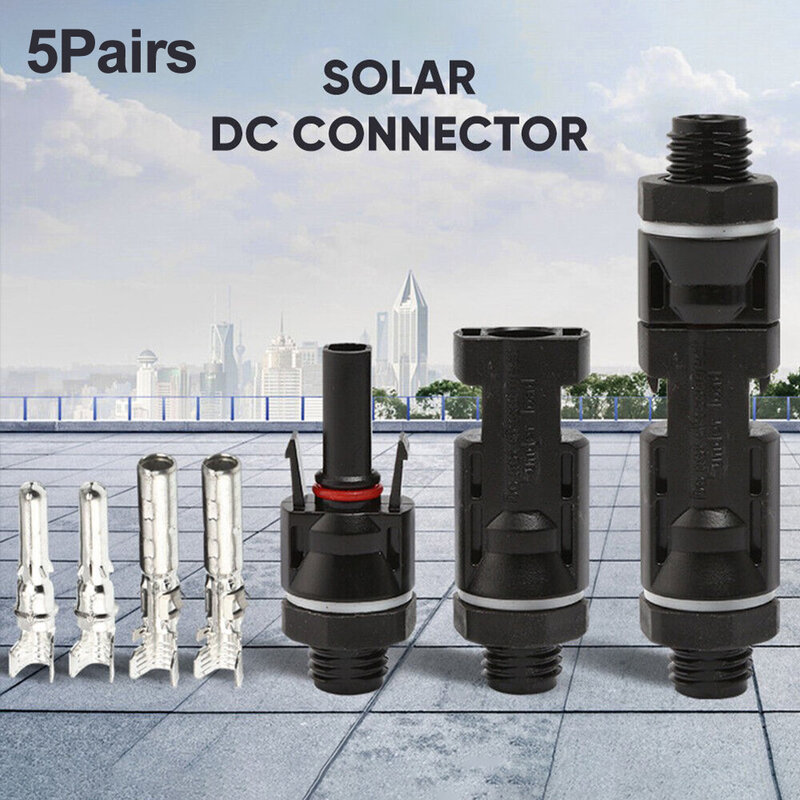 Kopling soket konektor surya dirancang untuk pemasangan Panel mendukung kabel PV desain tahan lama 5 pasang pak