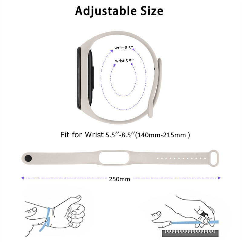 Correa de silicona para reloj Xiaomi Mi Band, repuesto de alta calidad con NFC para modelos 7, 6, 3, 4 y 5