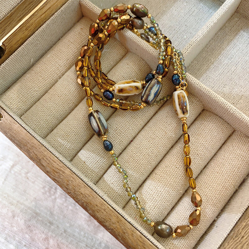 Collane di perline di pietra naturale di temperamento Senior di moda per accessori di gioielli per feste regalo per ragazze da donna