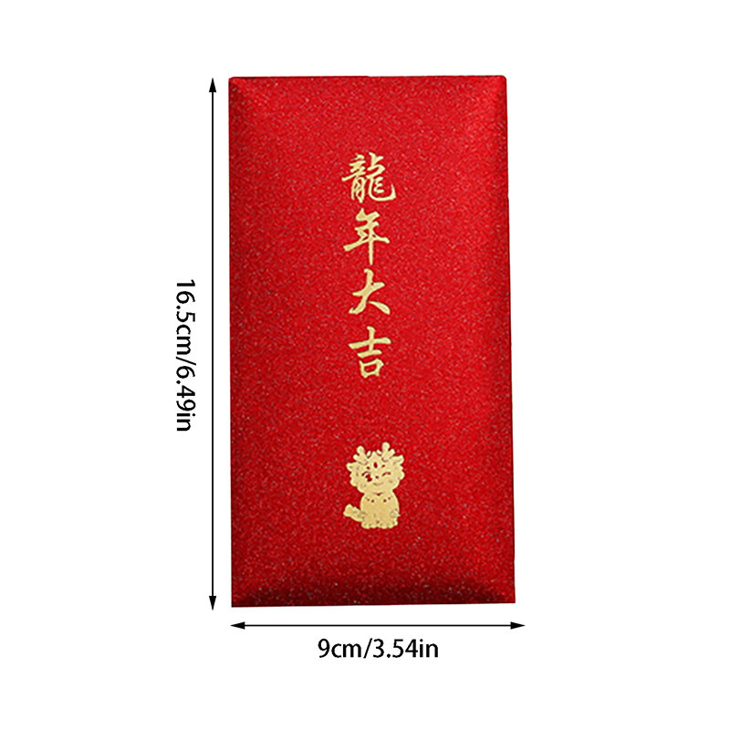 Petites enveloppes rouges estampage à chaud, année du dragon, nouvel an, argent chanceux, cérémonie de mariage, 6 pièces